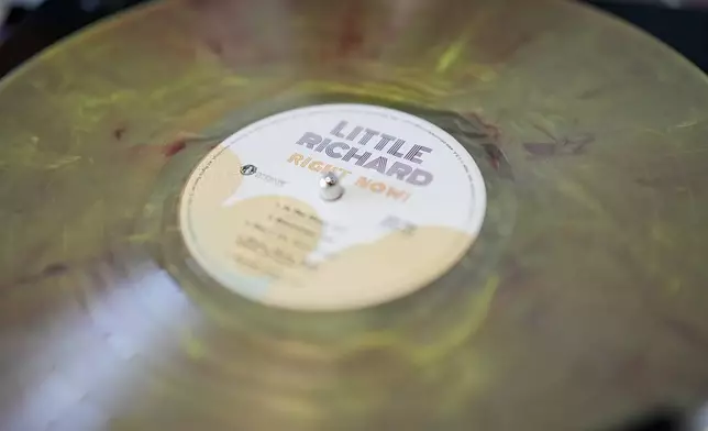 A vinyl record is seen at United Record Pressing, July 11, 2024, in Nashville, Tenn. (AP Photo/George Walker IV)