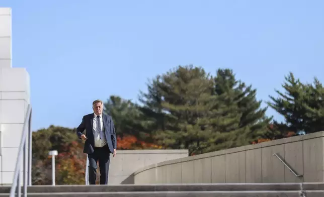 James Jacobson walks outside of the federal courthouse before his arraignment on sex trafficking and interstate prostitution charges connected to the former CEO of Abercrombie &amp; Fitch, Friday, Oct. 25, 2024, in Central Islip, N.Y. (AP Photo/Heather Khalifa)