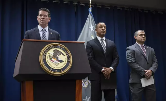 Assistant Director in Charge of the FBI's New York Field Office James Dennehy speaks during a press conference regarding the arrests of former Abercrombie &amp; Fitch CEO Mike Jeffries and his partners as part of sex trafficking investigation at the U.S. Attorney's Office, Tuesday, Oct. 22, 2024, in New York. (AP Photo/Yuki Iwamura)