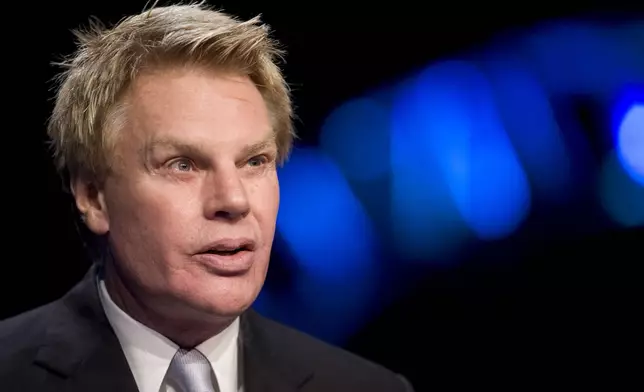 FILE - Michael Jeffries, former CEO of Abercrombie &amp; Fitch, speaks at the annual National Retail Federation conference on Jan. 13, 2009 in New York. (AP Photo/Mark Lennihan, File)