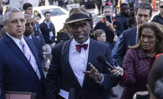 Attorney for Sean "Diddy" Combs, Anthony Ricco, speaks to the members of media as he exits Manhattan federal court, Thursday, Oct. 10 2024, in New York. (AP Photo/Yuki Iwamura)