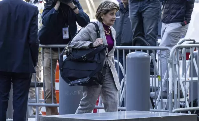 Gloria Allred arrives at Manhattan federal court, Thursday, Oct. 10 2024, in New York. (AP Photo/Yuki Iwamura)