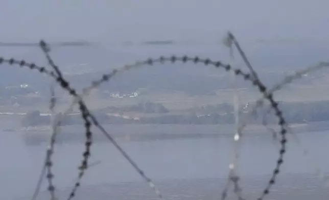 A North Korea's military guard post is seen from the unification observatory in Paju, South Korea, Thursday, Oct. 31, 2024. (AP Photo/Lee Jin-man)