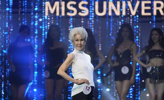 South Korean Choi Soon-hwa, 81-year-old, competes during the 2024 Miss Universe Korea in Seoul, South Korea, Monday, Sept. 30, 2024. (AP Photo/Lee Jin-man)