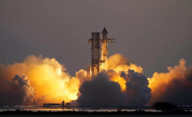 SpaceX's mega rocket Starship lifts off from Starbase for a test flight Sunday, Oct. 13, 2024, in Boca Chica,, Texas. (AP Photo/Eric Gay)