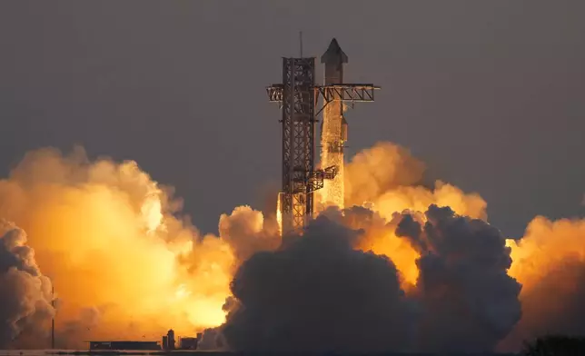 SpaceX's mega rocket Starship lifts off from Starbase for a test flight Sunday, Oct. 13, 2024, in Boca Chica,, Texas. (AP Photo/Eric Gay)