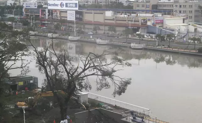 A view of Love River after Typhoon Krathon leaves Kaohsiung, southern Taiwan, Friday, Oct. 4, 2024. (AP Photo/Chiang Ying-ying)