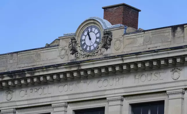 The Carroll County Court House is shown in Delphi, Ind., Tuesday, Oct. 1, 2024. (AP Photo/Michael Conroy)