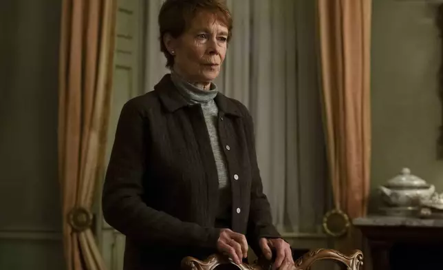 This image released by Netflix shows Celia Imrie in a scene from "The Diplomat." (Alex Bailey/Netflix via AP)