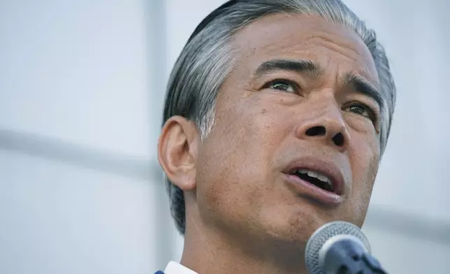 California Attorney General Rob Bonta speaks during a press conference announcing a bipartisan coalition of attorney generals filing lawsuits against TikTok for violation of state consumer protection laws Tuesday, Oct. 8, 2024, in San Francisco. (AP Photo/Minh Connors)