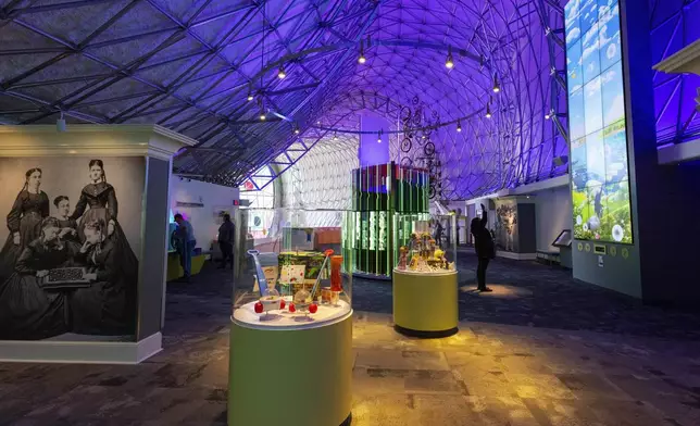 Visitors walk through the Toy Hall of Fame inside The Strong National Museum of Play, Tuesday, Oct. 15, 2024, in Rochester, N.Y. (AP Photo/Lauren Petracca)