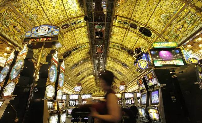 FILE - - Stained glass covers the ceiling at the Tropicana Resort &amp; Casino on Wednesday, March 28, 2007, in Las Vegas. (AP Photo/Jae C. Hong, File)