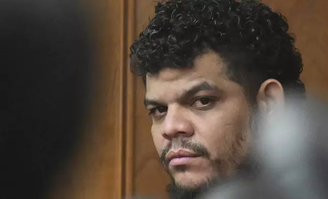 Yoendry Vilchez Medina-Jose, a documented member of Tren de Aragua according to Aurora police, appears in Arapahoe County District Court for a continuation proceeding Friday, Oct. 25, 2024, in Centennial, Colo. (RJ Sangosti/The Denver Post via AP, Pool)