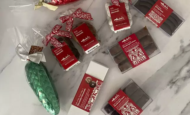 This image provided by Katie Workman shows an assortment of holiday chocolates from Andre's Confiserie Suisse. (Katie Workman via AP)