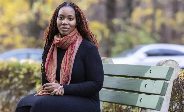 Olivia Gordon is photographed at a park in Yonkers, N.Y., Saturday, Nov. 23, 2024. (AP Photo/Stefan Jeremiah)