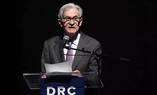 Federal Reserve Chair Jerome Powell speaks to the Dallas Regional Chamber during an event in Music Hall at Fair Park Thursday, Nov. 14, 2024, in Dallas. (AP Photo/LM Otero)