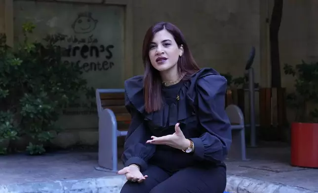 Zeina Al Chami, events and fundraising executive at the Children's Cancer Center of Lebanon, speaks during an interview with the Associated Press, in Beirut, Lebanon, Friday, Nov. 15, 2024. (AP Photo/Hussein Malla)