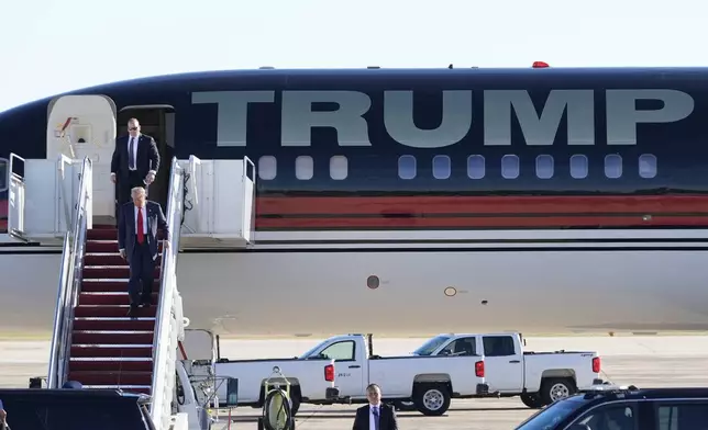 President-elect Donald Trump arrives at Joint Base Andrews, Md., Wednesday, Nov. 13, 2024. (AP Photo/Alex Brandon)