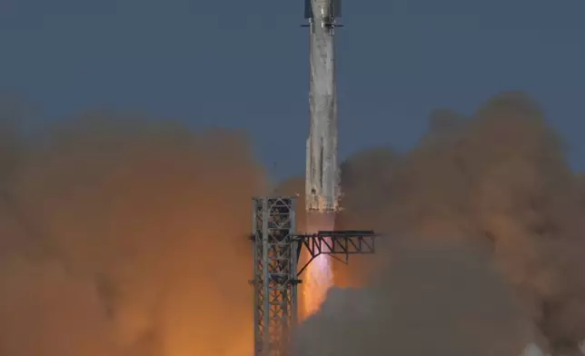 SpaceX's mega rocket Starship lifts off for a test flight from Starbase in Boca Chica, Texas, Tuesday, Nov. 19, 2024. (AP Photo/Eric Gay)