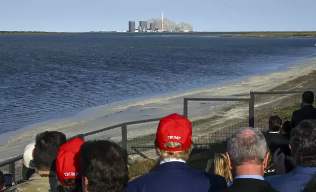 President-elect Donald Trump watches the launch of the sixth test flight of the SpaceX Starship rocket Tuesday, Nov. 19, 2024, in Brownsville, Texas. (Brandon Bell/Pool via AP)