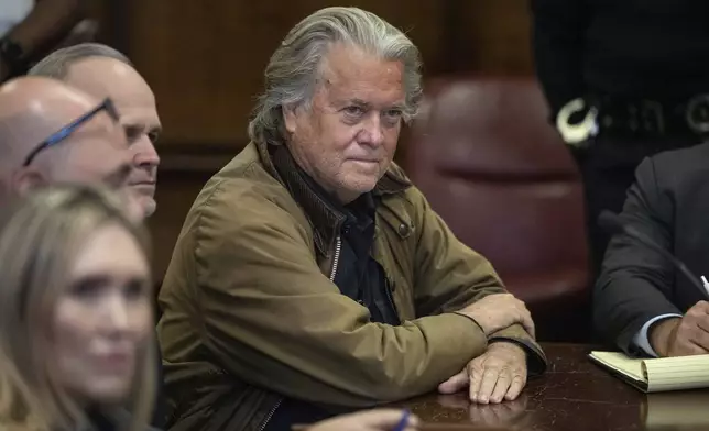 Steve Bannon appears in Manhattan criminal court in New York, Tuesday, Nov. 12, 2024. (AP Photo/Yuki Iwamura)