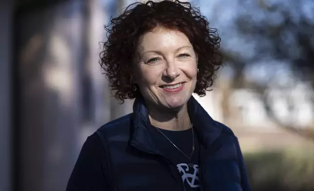 Shari Weiss Shanks, the executive director Lincoln Bike Kitchen, poses for a photo on Tuesday, Nov. 12, 2024, in Lincoln, Neb. (AP Photo/Rebecca S. Gratz)