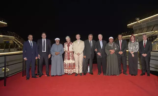 Torstein Hagen and Karine Hagen with Egyptian officials and members of the extended Viking family at the naming ceremony of the Viking Hathor and the Viking Sobek in Luxor, Egypt. For more information, visit www.viking.com. (Photo: Business Wire)