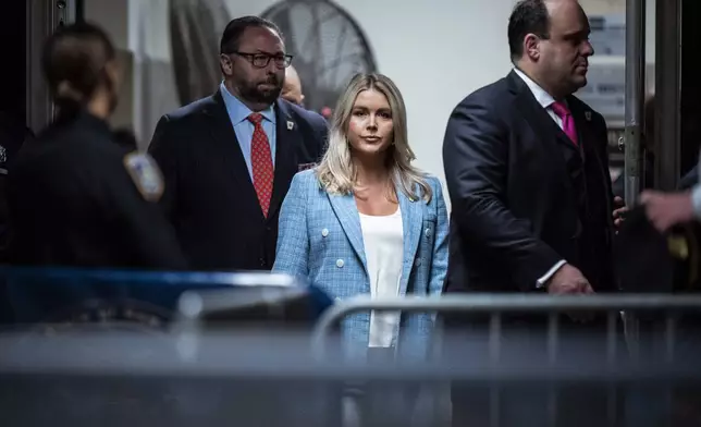 FILE - Karoline Leavitt arrives at Manhattan criminal court to attend deliberations in former President Donald Trump's criminal hush money trial, in New York, May 29, 2024. (Jabin Botsford/Pool via AP File)