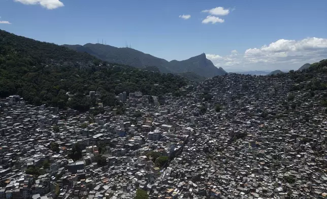 Homes crowd the Rocinha favela in Rio de Janeiro, Wednesday, Nov. 6, 2024. (AP Photo/Bruna Prado)