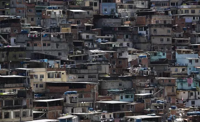 Homes crowd the Rocinha favela in Rio de Janeiro, Wednesday, Nov. 6, 2024. (AP Photo/Bruna Prado)