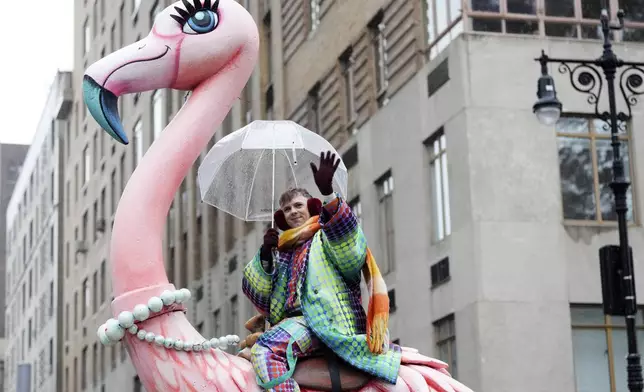 Cole Escola rides a float in the Macy's Thanksgiving Day Parade, Thursday, Nov. 28, 2024, in New York. (Photo by Charles Sykes/Invision/AP)