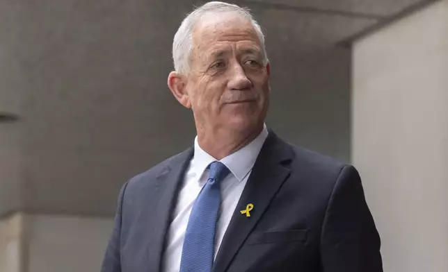 FILE - Benny Gantz, a key member of Israel's War Cabinet and the top political rival of Israeli Prime Minister Benjamin Netanyahu, leaves after a meeting at the State Department, Tuesday, March 5, 2024, in Washington. (AP Photo/Mark Schiefelbein, File)