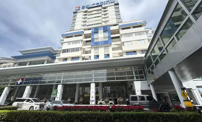 This photo shows the exterior of Bangkok Hospital, in Bangkok, Thailand, Thursday, Nov. 21, 2024. (AP Photo/Sakchai Lalit)