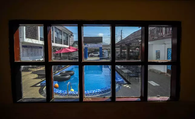 The Nana Backpackers hostel wearing a deserted look in Vang Vieng, Laos, Friday, Nov. 22, 2024. (AP Photo/Anupam Nath)