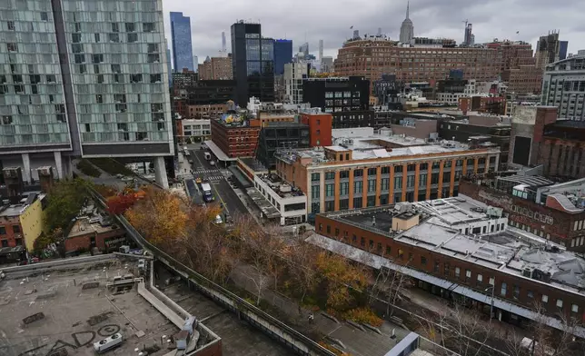 An elevated view of the Meatpacking District of Manhattan, Friday, Nov. 22, 2024, in New York. (AP Photo/Julia Demaree Nikhinson)