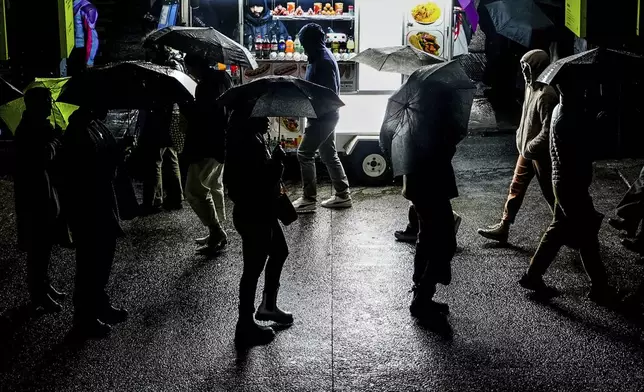 People wait in line to enter the Whitney Museum of American Art, Friday, Nov. 22, 2024, in New York. (AP Photo/Julia Demaree Nikhinson)