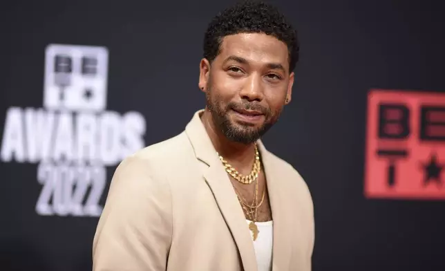 FILE - Jussie Smollett arrives at the BET Awards, June 26, 2022, in Los Angeles. (Photo by Richard Shotwell/Invision/AP, File)