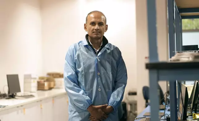 Sid Sheth, CEO and Co-founder of d-Matrix, poses for a portrait during an interview in Santa Clara, Calif., Wednesday, Oct. 16, 2024. (AP Photo/Jeff Chiu)