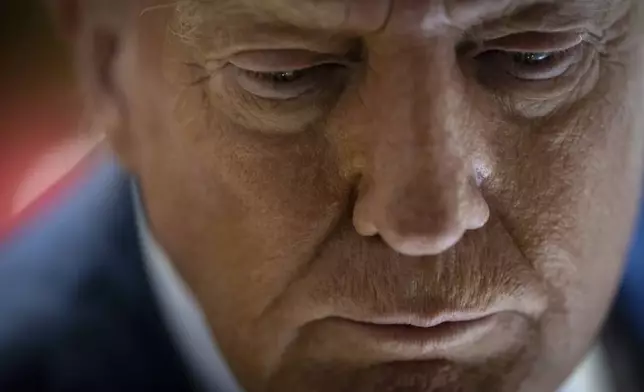 Republican presidential nominee former President Donald Trump speaks during a news conference held at Trump Tower, Friday, Sept., 6, 2024 in New York. (AP Photo/Stefan Jeremiah)