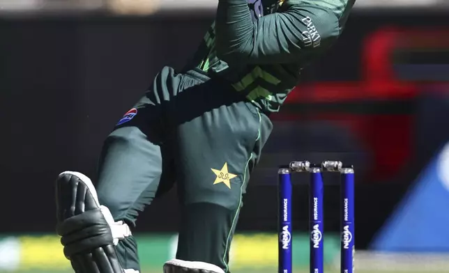 Pakistan's Saim Ayub bats against Australia during their one day international cricket match in Perth, Australia, Sunday, Nov. 10, 2024. (AP Photo/Trevor Collens)