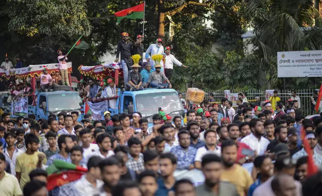 Thousands of Bangladesh Nationalist Party (BNP) activists participate in a rally in Dhaka, Bangladesh, Friday, Nov. 8, 2024. (AP Photo/Mahmud Hossain Opu)