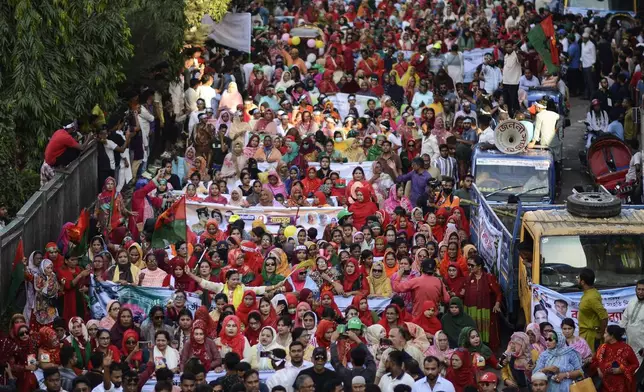 Thousands of Bangladesh Nationalist Party (BNP) activists participate in a rally in Dhaka, Bangladesh, Friday, Nov. 8, 2024. (AP Photo/Mahmud Hossain Opu)