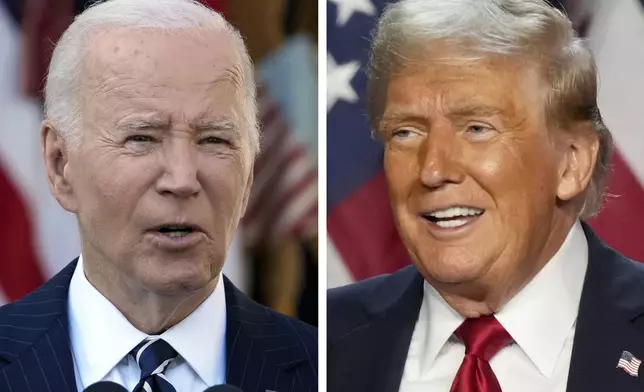 This combo image shows President Joe Biden, left, and President-elect Donald Trump, right. (AP Photo/Susan Walsh, left; Alex Brandon, right)