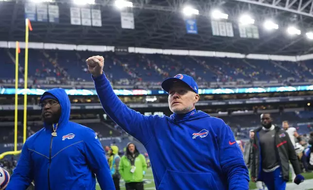 Buffalo Bills head coach Sean McDermott leaves the field after an NFL football game against the Seattle Seahawks, Sunday, Oct. 27, 2024, in Seattle. The Bills won 31-10. (AP Photo/Lindsey Wasson)