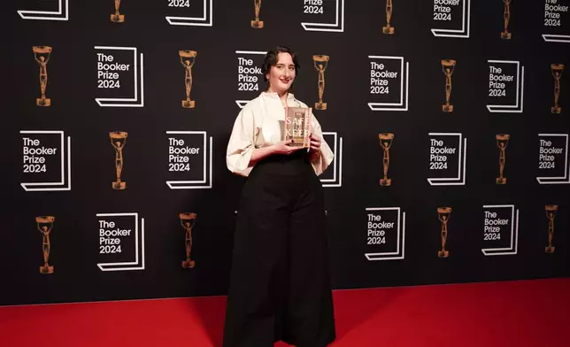 Yael Van Der Wouden arrives at the Booker Prize award dinner in London, Tuesday, Nov. 12, 2024. (AP Photo/Alberto Pezzali)