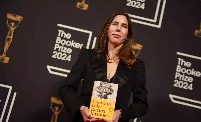 Rachel Kushner arrives at the Booker Prize award dinner in London, Tuesday, Nov. 12, 2024. (AP Photo/Alberto Pezzali)