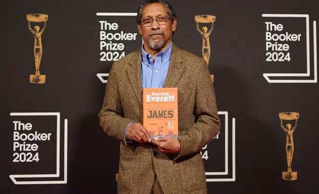 Percival Everett arrives at the Booker Prize award dinner in London, Tuesday, Nov. 12, 2024. (AP Photo/Alberto Pezzali)