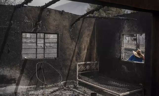 FILE - A resident looks at his home destroyed by wildfires in Maltrata, Mexico, March 25, 2024. (AP Photo/Felix Marquez, File)