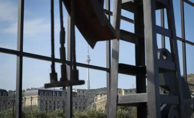 A pumpjack operates in Baku, Azerbaijan, Monday, Sept. 16, 2024. (AP Photo/Sergei Grits)