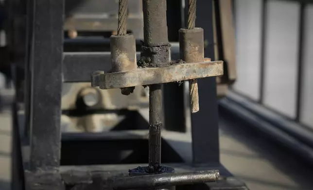 A pumpjack operates in Baku, Azerbaijan, Monday, Sept. 16, 2024. (AP Photo/Sergei Grits)